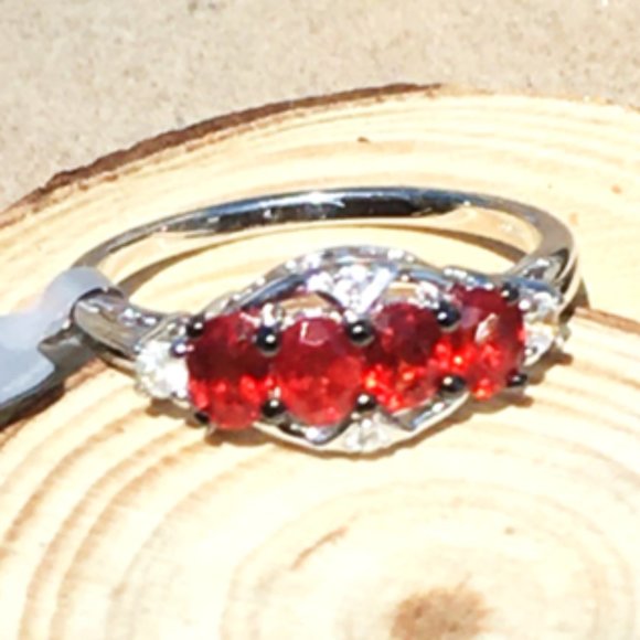 Genuine Ruby Ring 9K White Gold Size 6 Natural Gemstones - Only 1 Available! - Picture 14 of 16